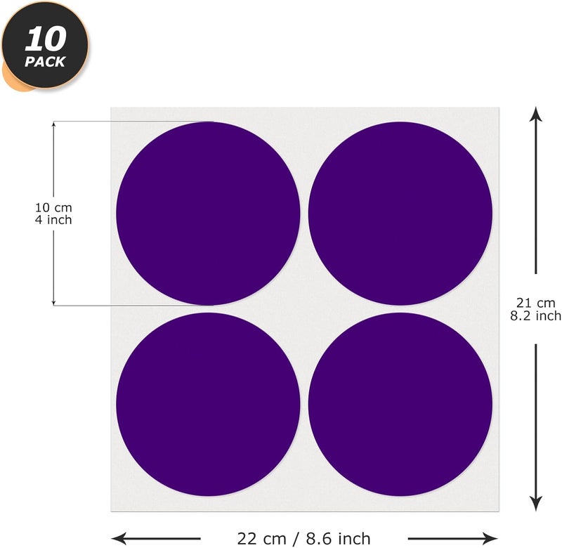 YIKIADA 40 PCS Dot Stickers 4" Round Labels Large Circle Color Coding Moving Decals Price Tags for Office Classroom Home Yard Sale Line up Purple - Image 2